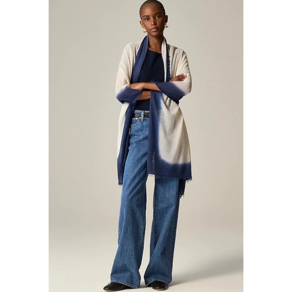 J.Crew Oversized Dip-Dyed Featherweight Cashmere Wrap